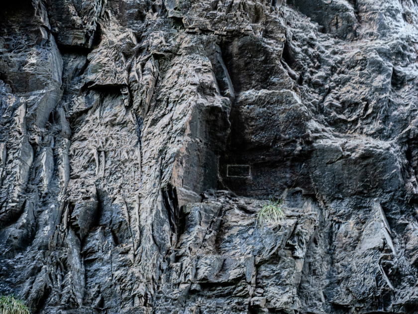 Rock at Natural Bridge, Lexington VA with George Washington’s carved initials
