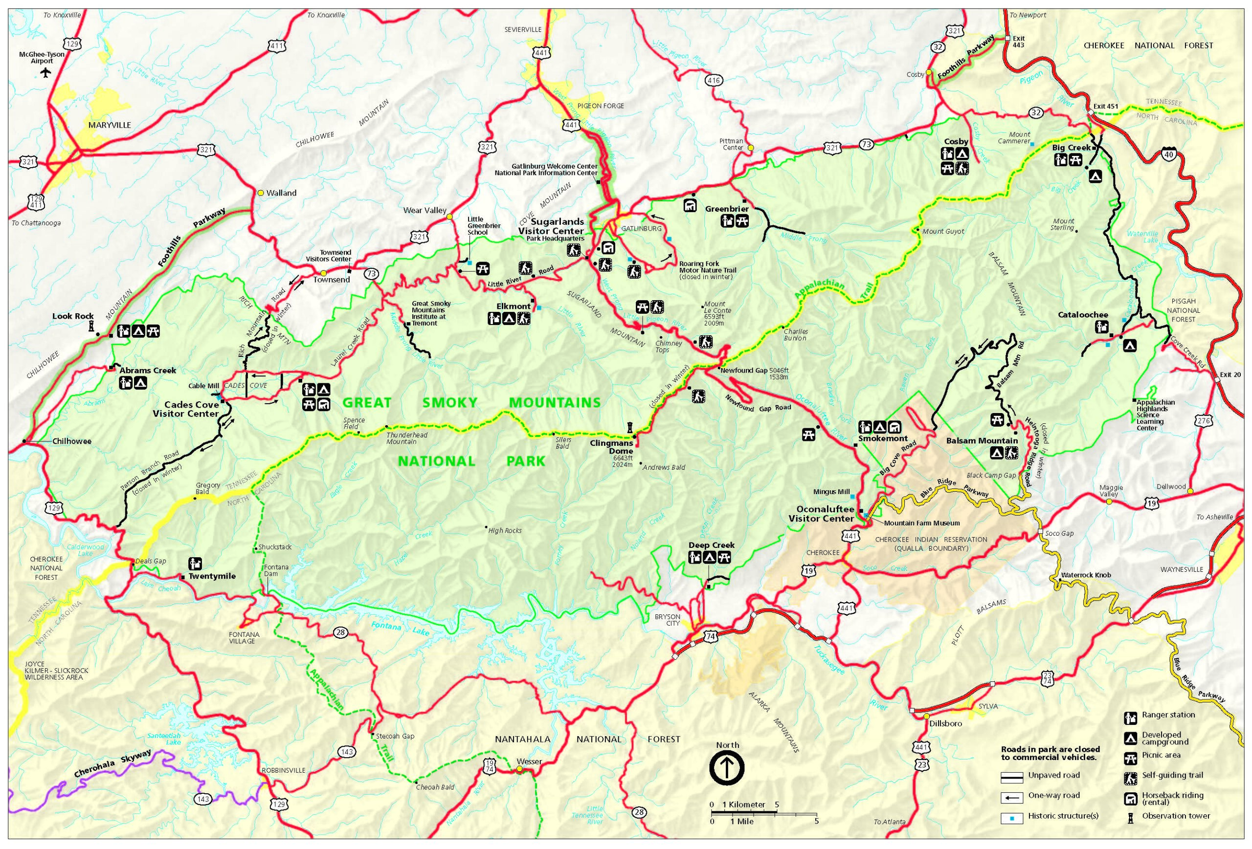 Map of Great Smoky Mountains National Park, best travel camera 2025