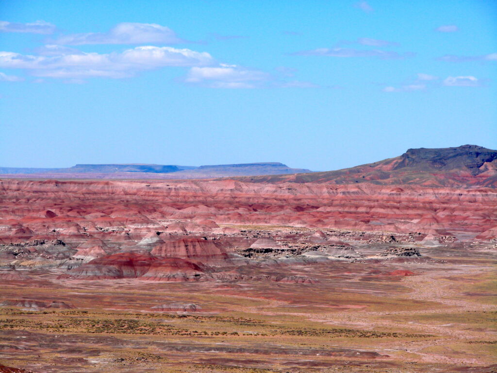 the colorful layers of the Painted Desert in Petrified Forest National Park, Arizona
