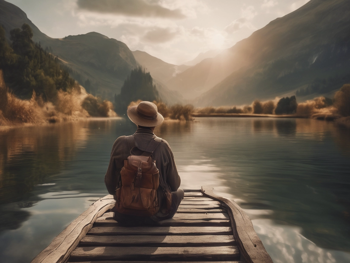 Travel photographer capturing sunrise on a scenic mountain road