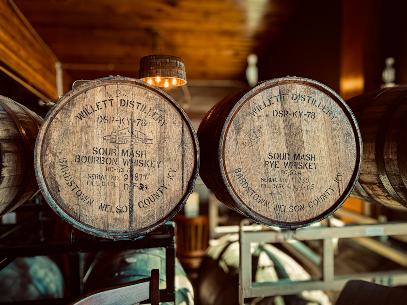 wine barrels at Black Hills Distillery in Custer, SD