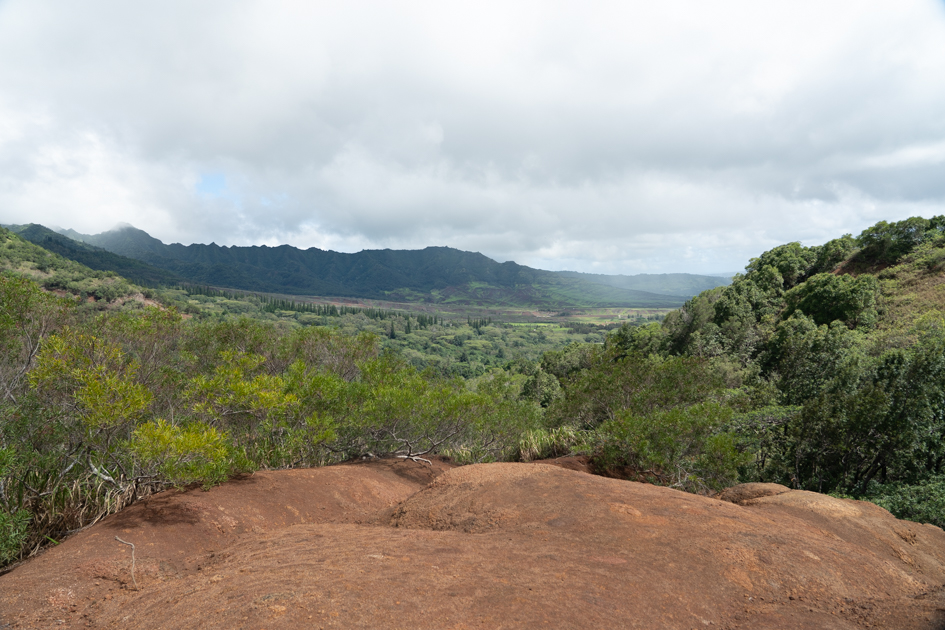 View of Lualualei Valley from the bench overlook on Kolekole Pass Trail