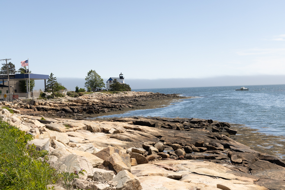 Winter Harbor Lighthouse on a calm summer morning
