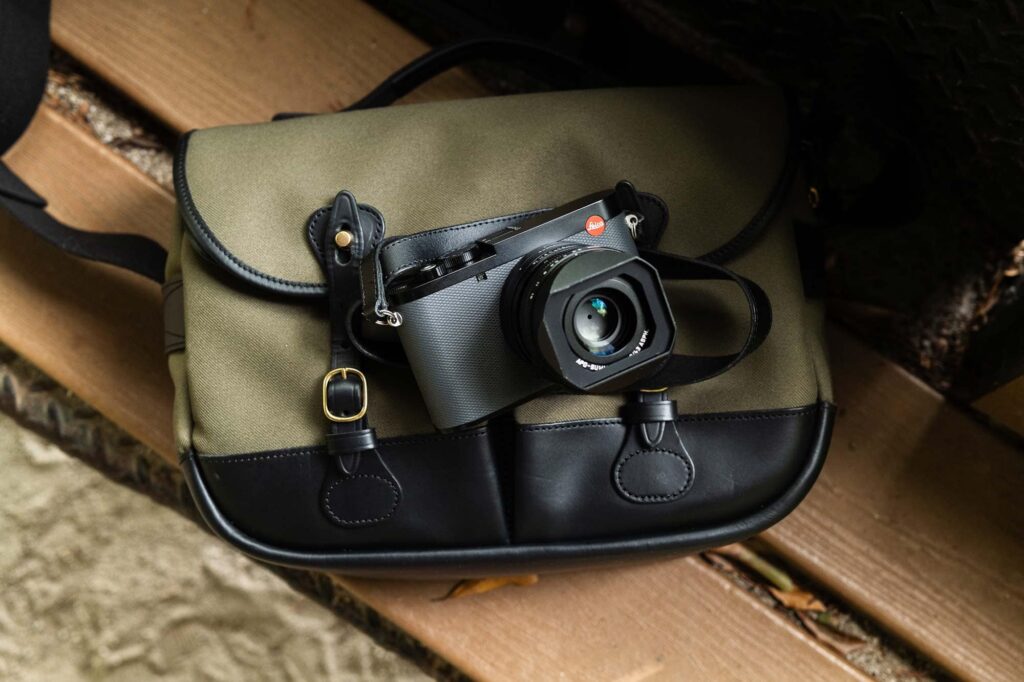 Leica Q3 43 travel photography setup on a road trip