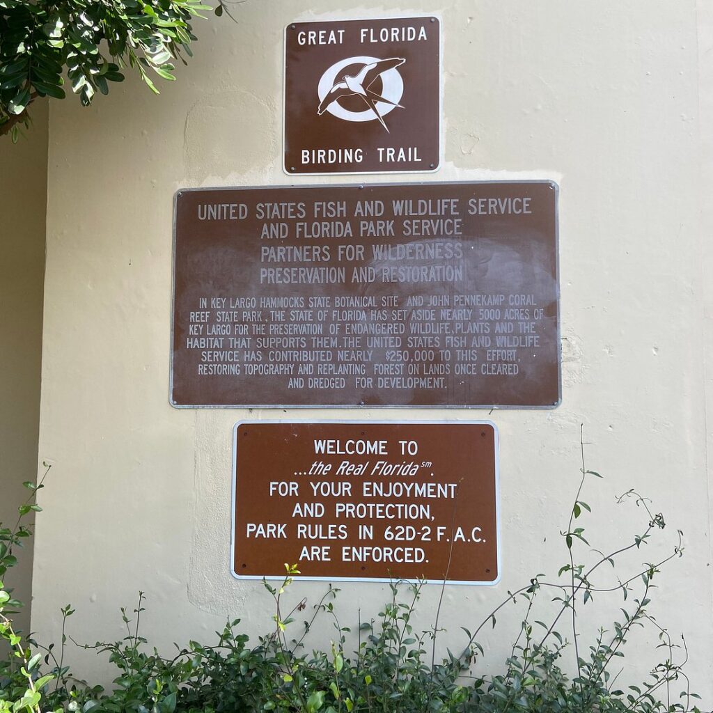 sign at Dagny Johnson State park that says Welcome to the Real Florida